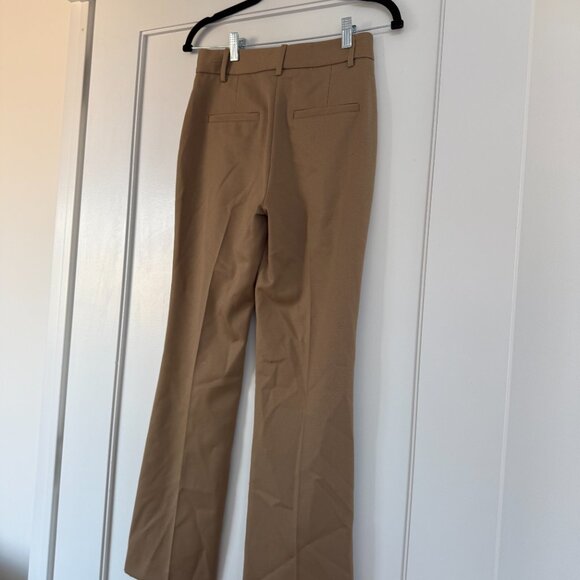 NWT Nili Lotan Cropped Corette Twill Pants In Camel Wool Blend Straight Leg Sz 0 - Picture 8 of 8